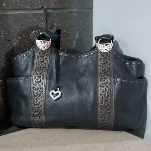 Brighton Elegant Black Leather Handbag